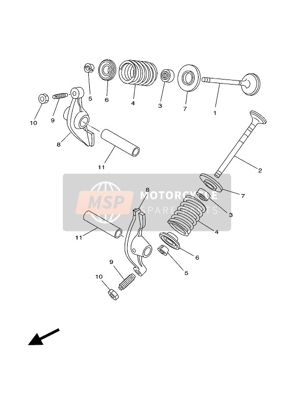 5WBE21560000, Shaft, Rocker 2, Yamaha, 0